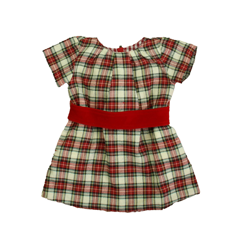 Petit Peony Girls Red Plaid Dress size: 2T
